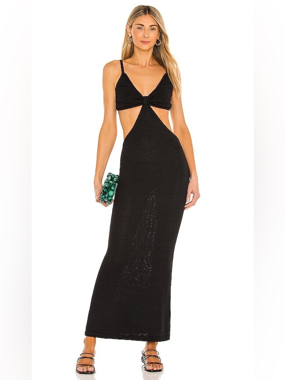 CULT GAIA • Serita knit dress in black - Small cut out midi